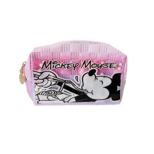 Mickey Mouse Iridescent Pink and Sky Blue Cosmetic Bag – Compact Travel Pouch –